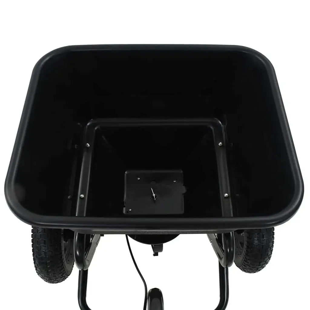 Tow Behind Spreader Garden Tool Fertilizer Salt Seeder 45L Black