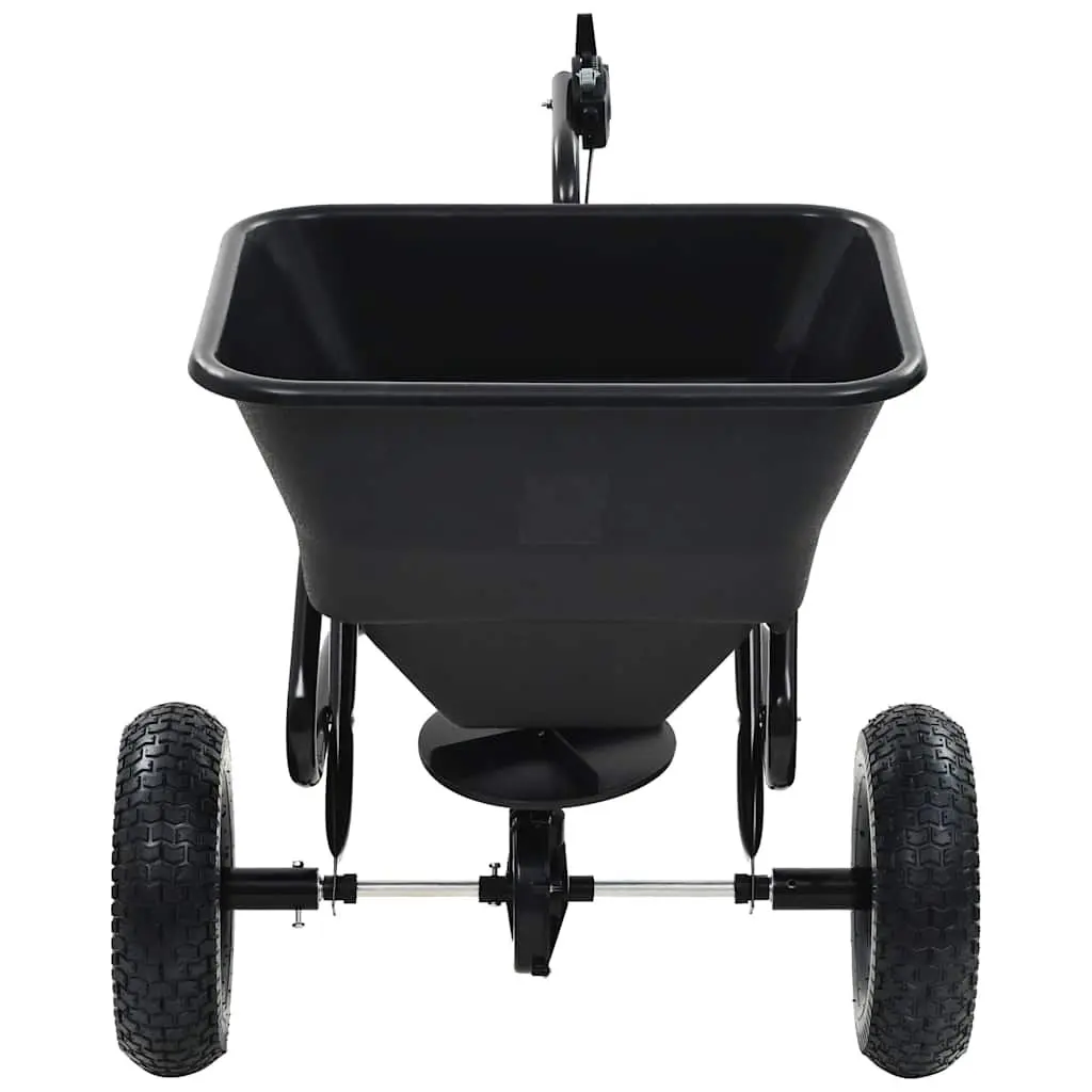 Tow Behind Spreader Garden Tool Fertilizer Salt Seeder 45L Black