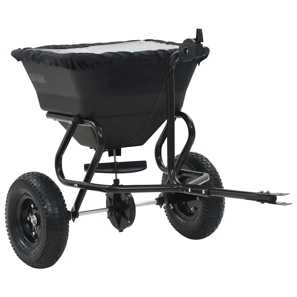 Tow Behind Spreader Garden Tool Fertilizer Salt Seeder 45L Black