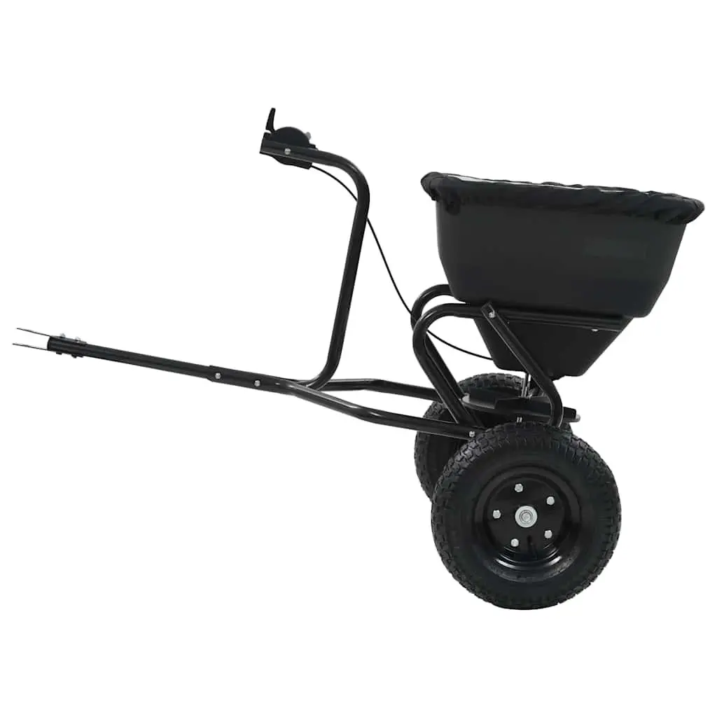 Tow Behind Spreader Garden Tool Fertilizer Salt Seeder 45L Black