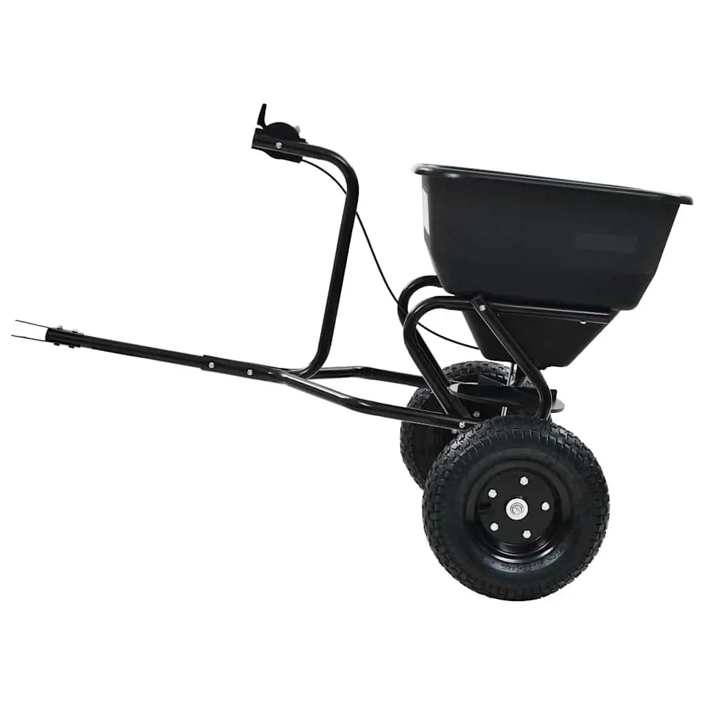 Tow Behind Spreader Garden Tool Fertilizer Salt Seeder 45L Black