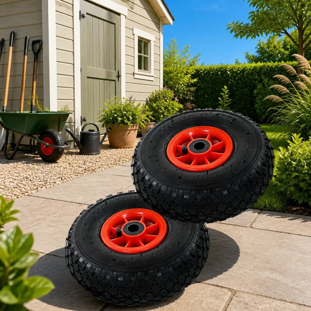 Sack Truck Wheels Pneumatic 3.00-4 Universal Spare Wheels 2 Piece