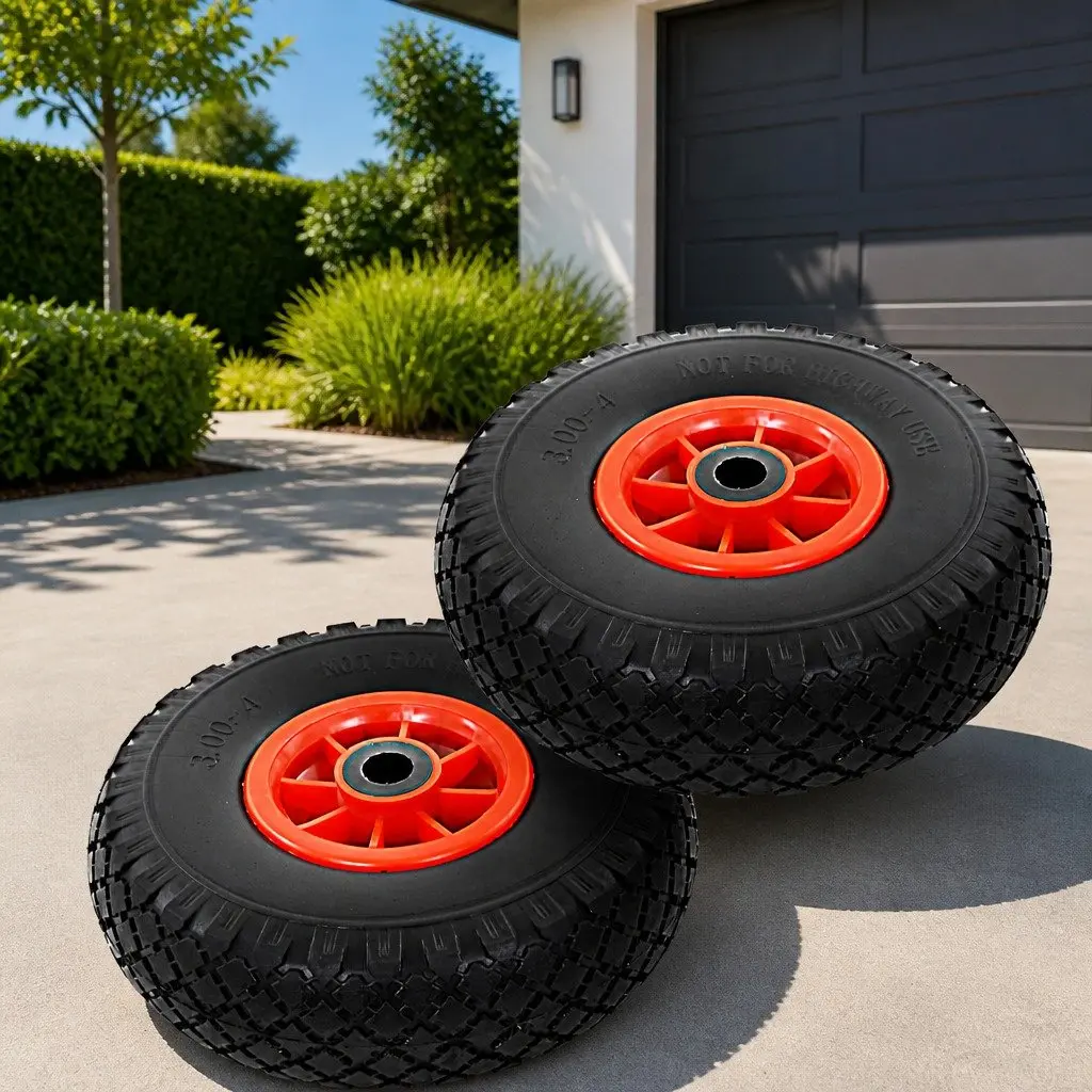 Sack Truck Spare Wheels Solid PU Puncture-Proof 3.00-4 Heavy-Duty