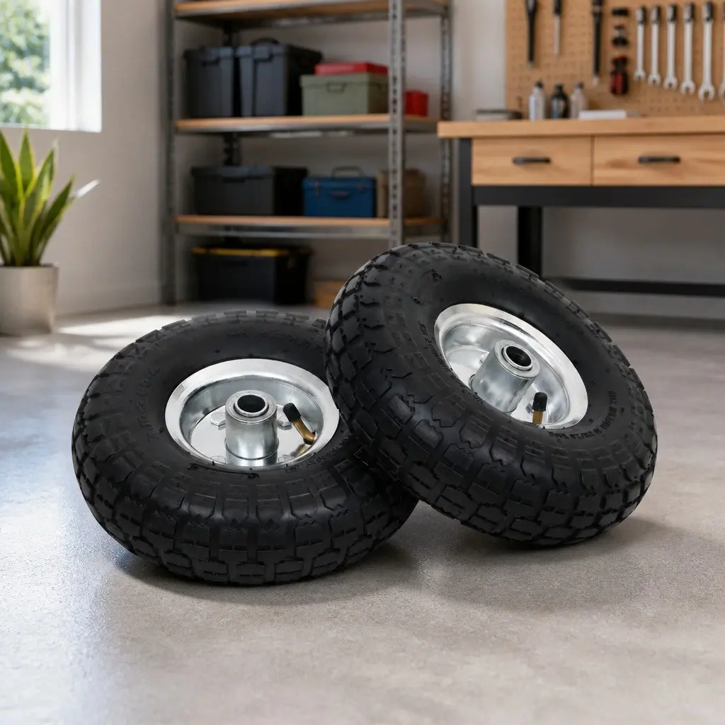 Sack Truck Spare Wheels Pneumatic Tyres Heavy Duty 2pc Rubber