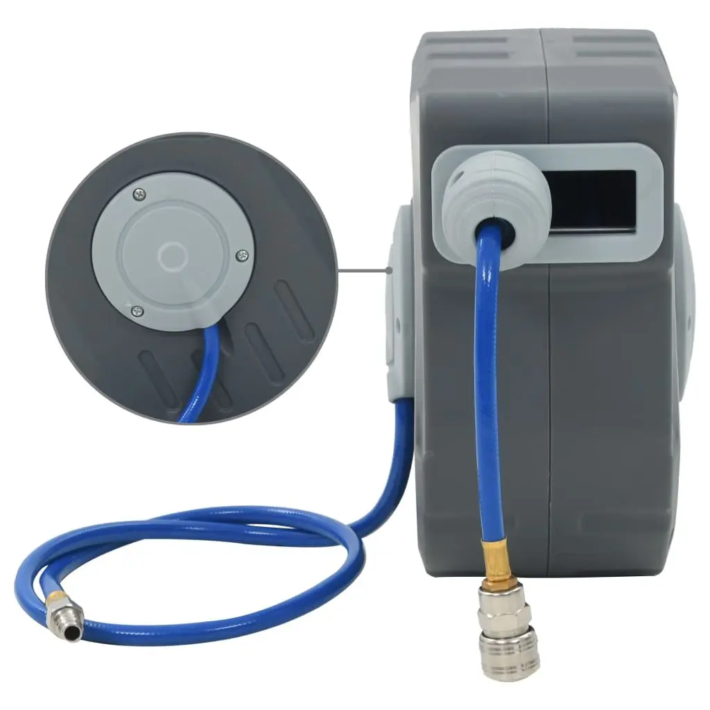 Air Hose Reel 12m Automatic Retractable Grey Pneumatic Tool