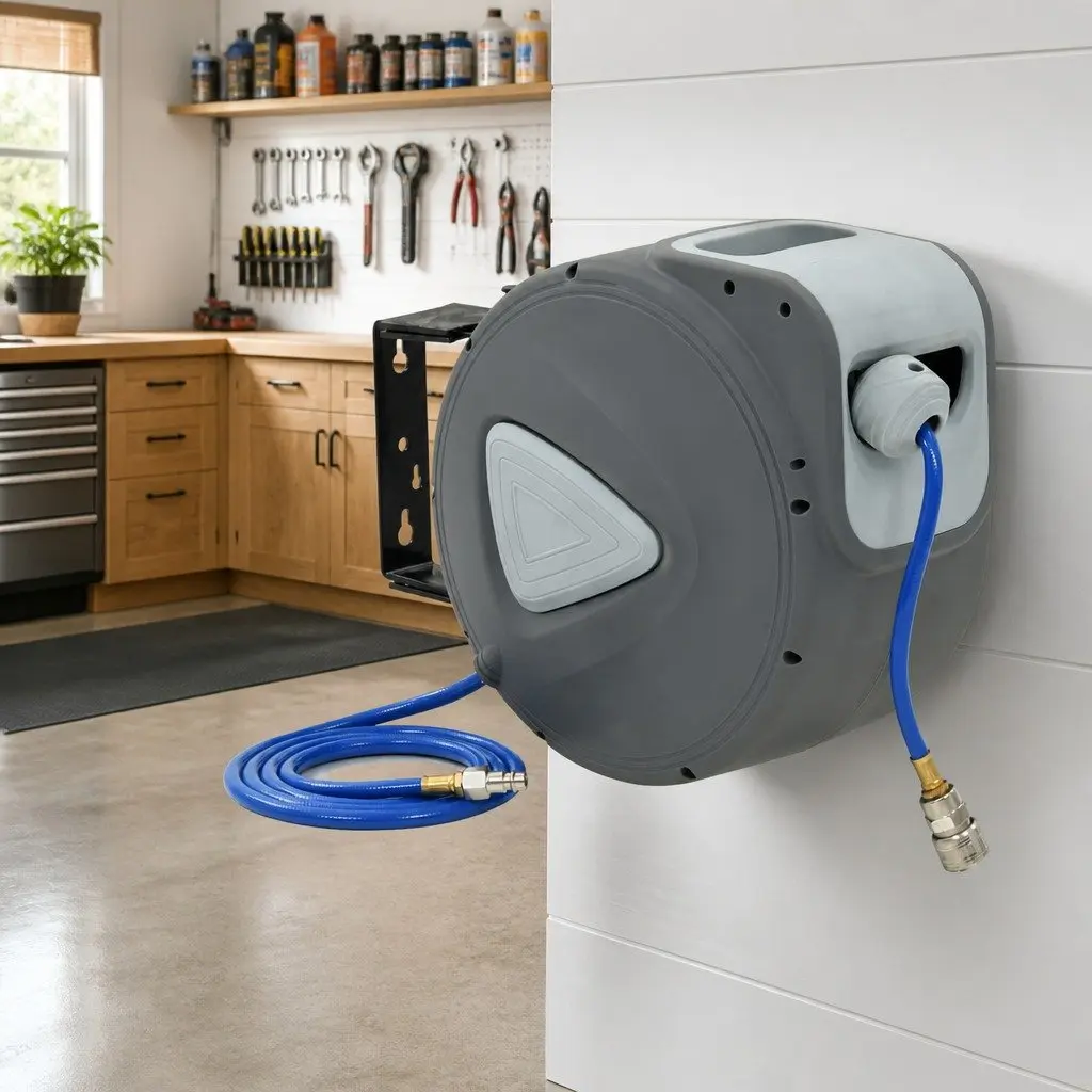 Automatic Retractable Air Hose Reel 1/4" 20m Pneumatic Workshop Garage Organiser