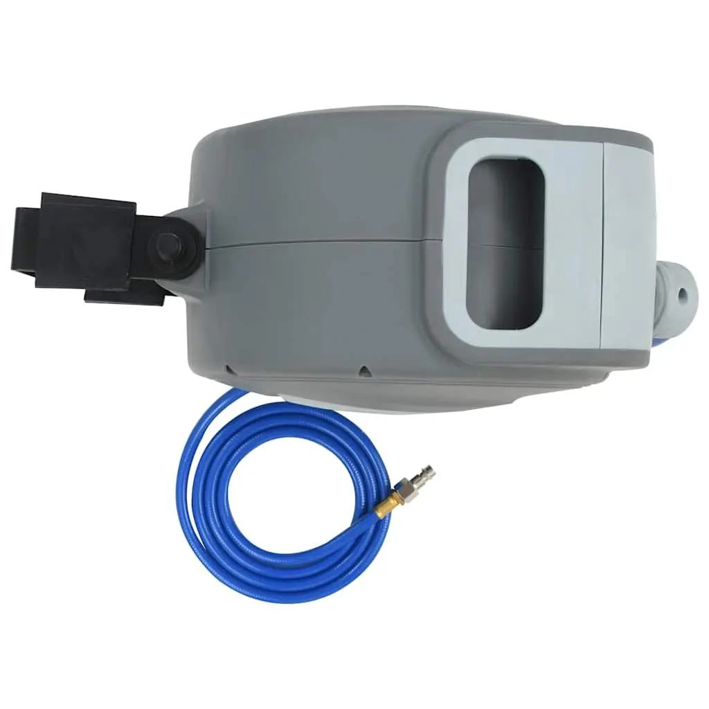 Air Hose Reel Automatic 20m Grey 1/4 Inch Retractable Workshop Organiser
