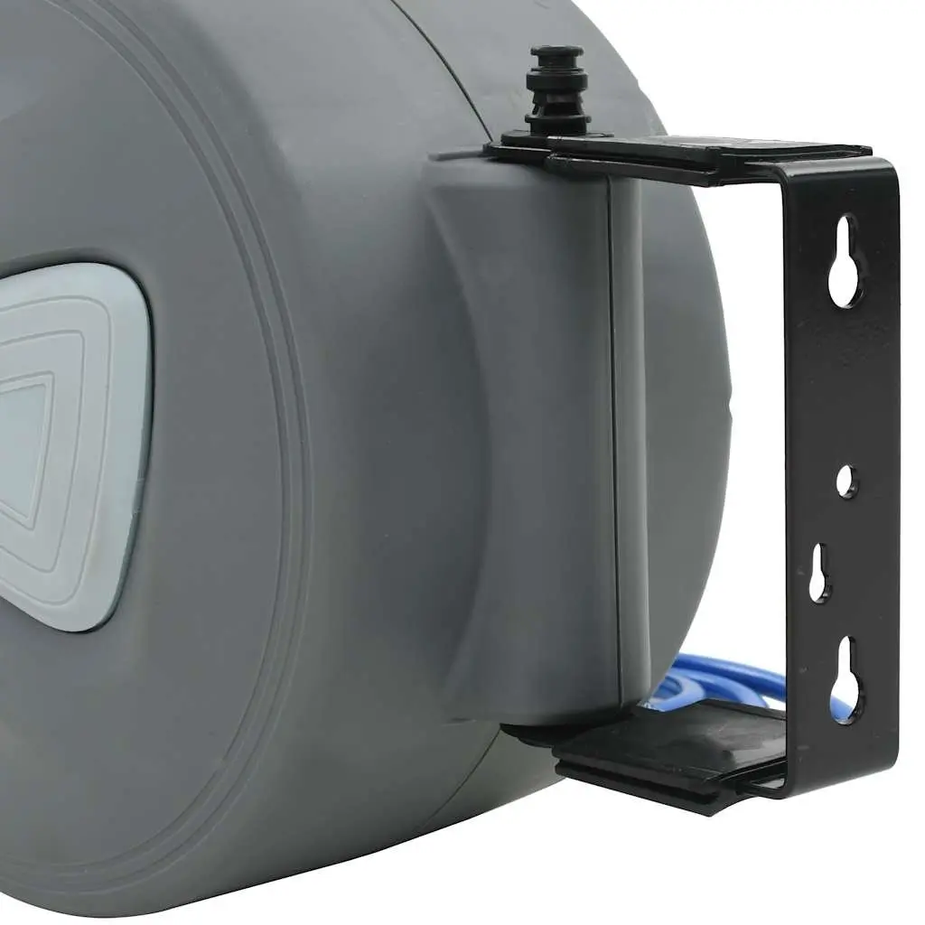Air Hose Reel Automatic 20m Grey 1/4 Inch Retractable Workshop Organiser
