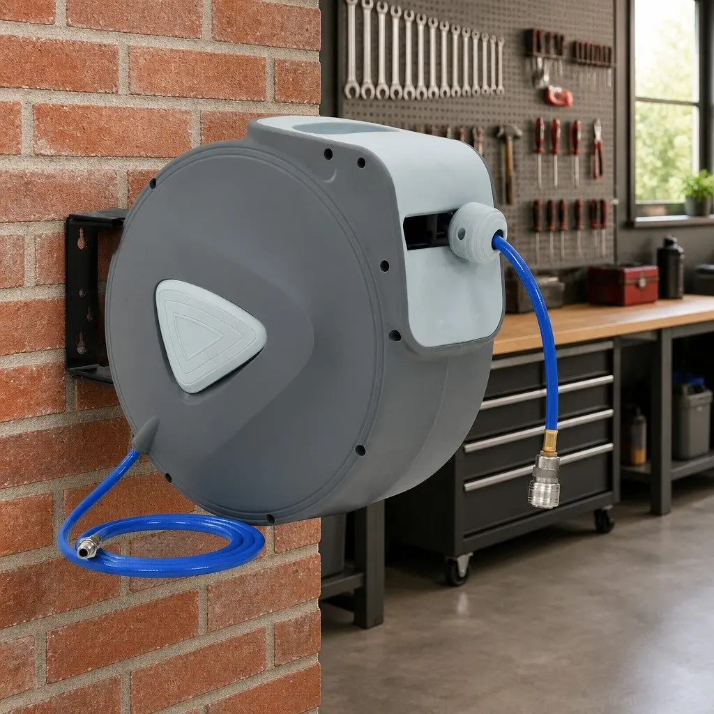 Automatic Air Hose Reel 1/4" 30m Grey Tool