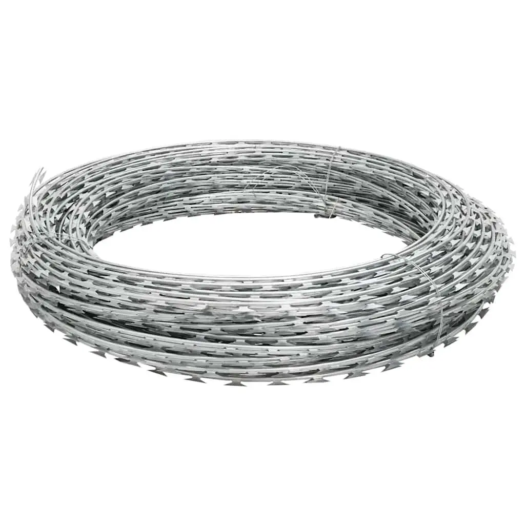 Razor Wire Galvanised Steel Outdoor Security 300m Garden Fence Silver