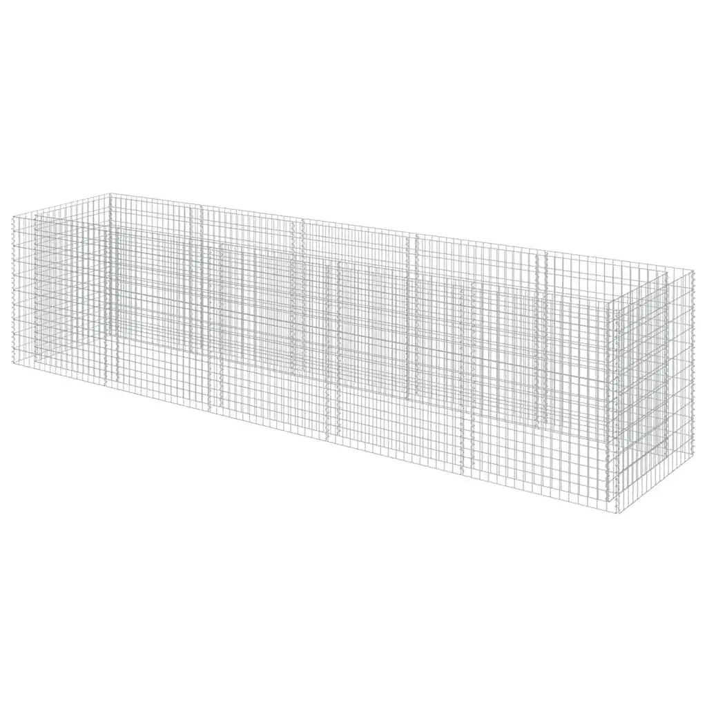 Raised Garden Bed Galvanised Steel Silver 450x90x100cm Gabion Planter Border