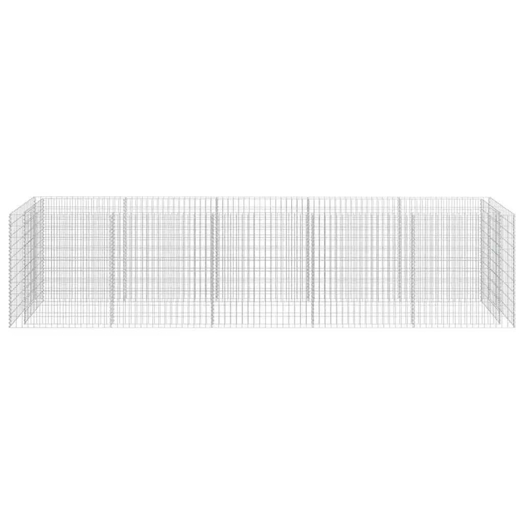 Raised Garden Bed Galvanised Steel Silver 450x90x100cm Gabion Planter Border