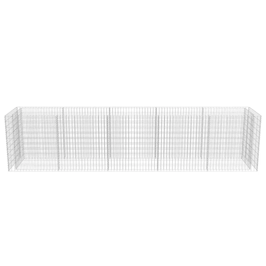 Raised Garden Bed Galvanised Steel Silver 450x90x100cm Gabion Planter Border