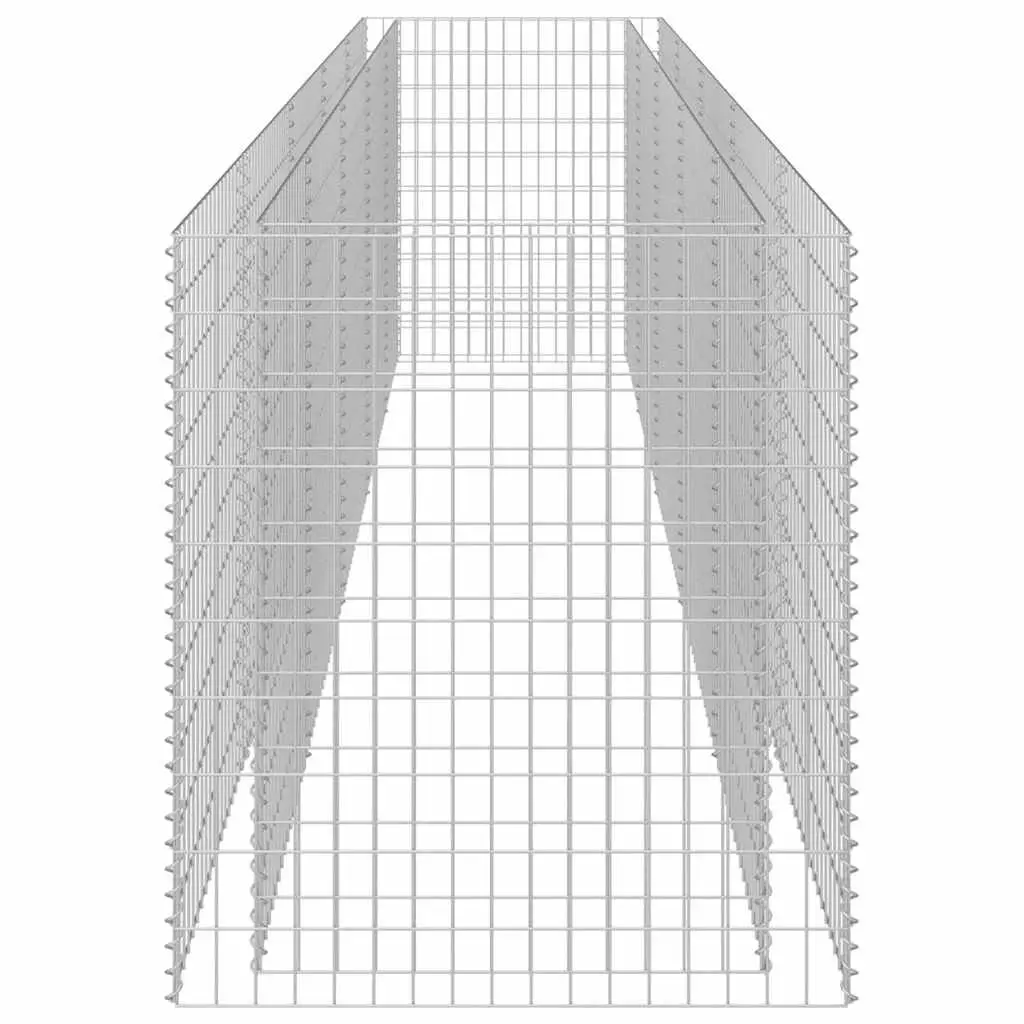 Raised Garden Bed Galvanised Steel Silver 450x90x100cm Gabion Planter Border