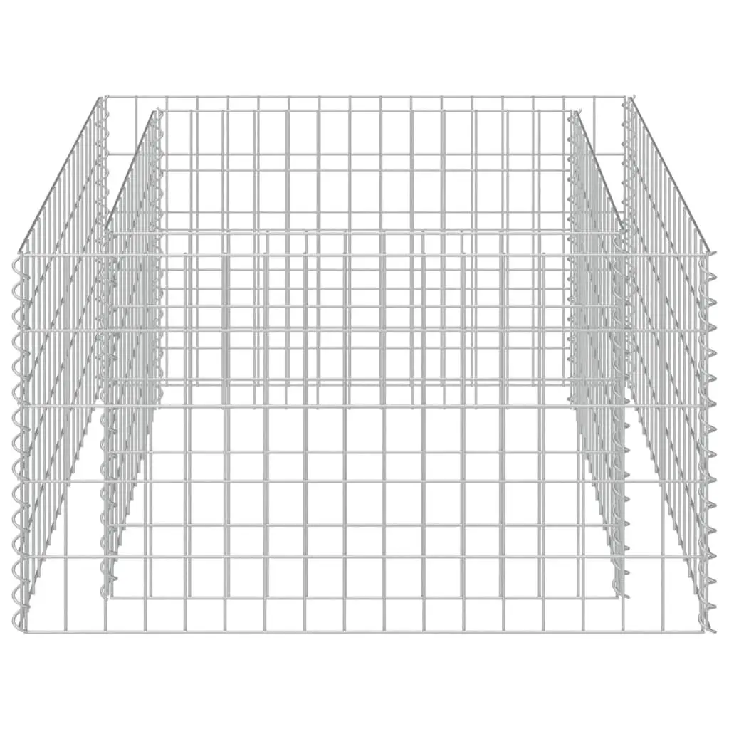 Gabion Raised Bed Garden Planter 90x90x50cm Silver Galvanised Steel
