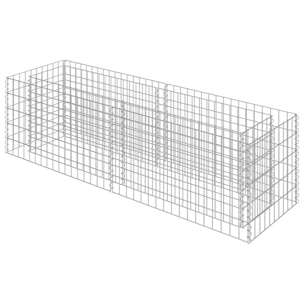 Gabion Raised Bed Garden Planter 180x50x50 cm Galvanised Steel Silver