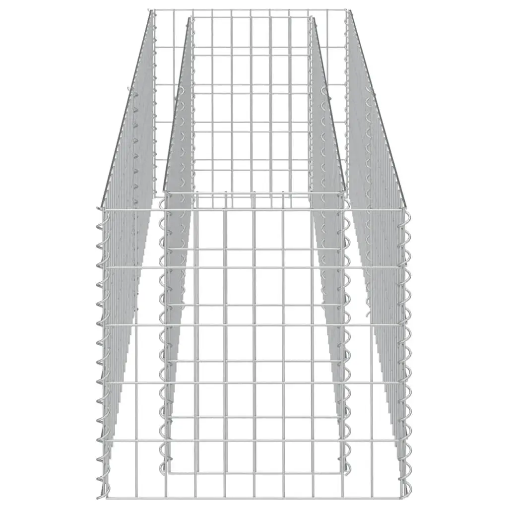Gabion Raised Bed Garden Planter 180x50x50 cm Galvanised Steel Silver