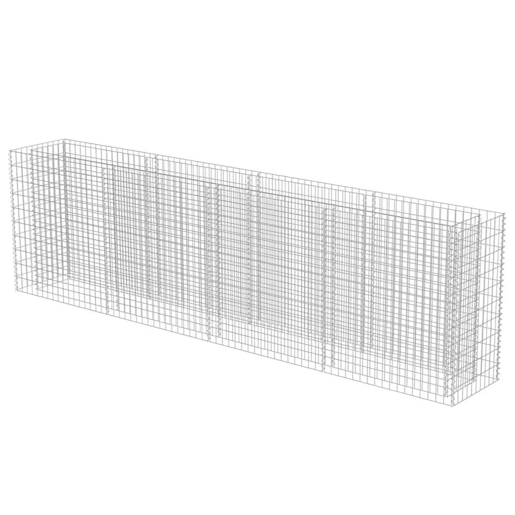 Gabion Planter Box Raised Garden Bed Silver Galvanised Steel 360x50x100cm