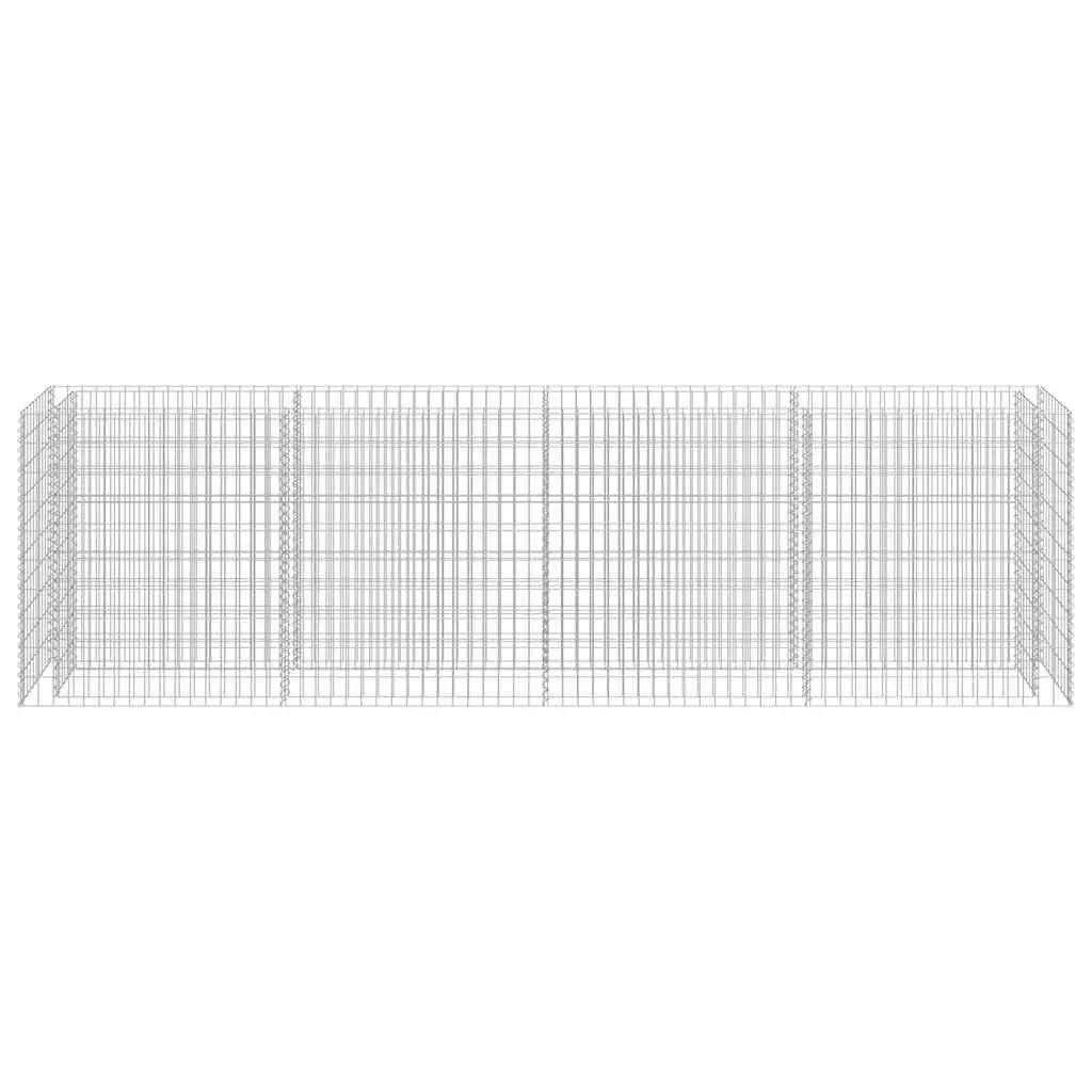 Gabion Planter Box Raised Garden Bed Silver Galvanised Steel 360x50x100cm