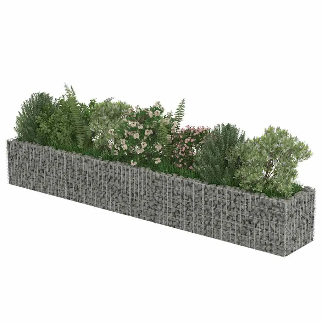 Gabion Raised Bed Garden Planter 360x50x50cm Silver Steel