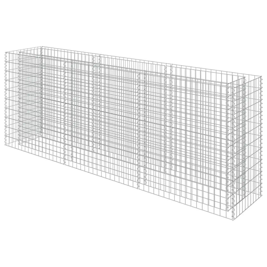 Gabion Raised Garden Bed Planter 270x50x100cm Silver Galvanised Steel