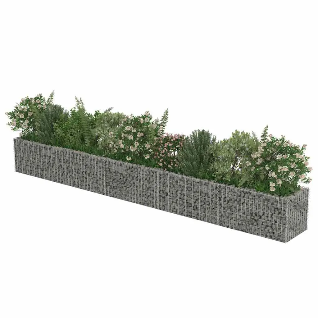 Gabion Raised Bed Garden Planter 450x50x50 cm Silver
