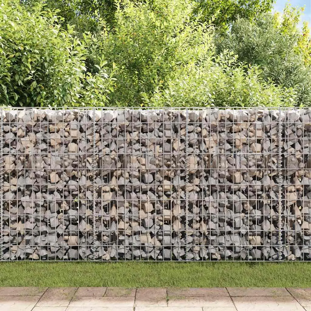 Gabion Wall Fence Panel Retaining Barrier 450x30x100cm Galvanised Steel Silver