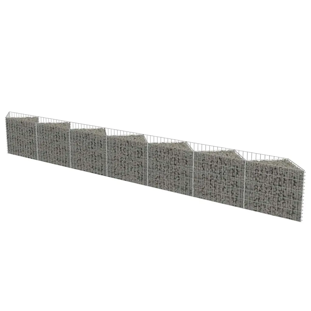 Gabion Wall Fence Panel Retaining Raised Garden Bed Planter 450x30x50cm Silver