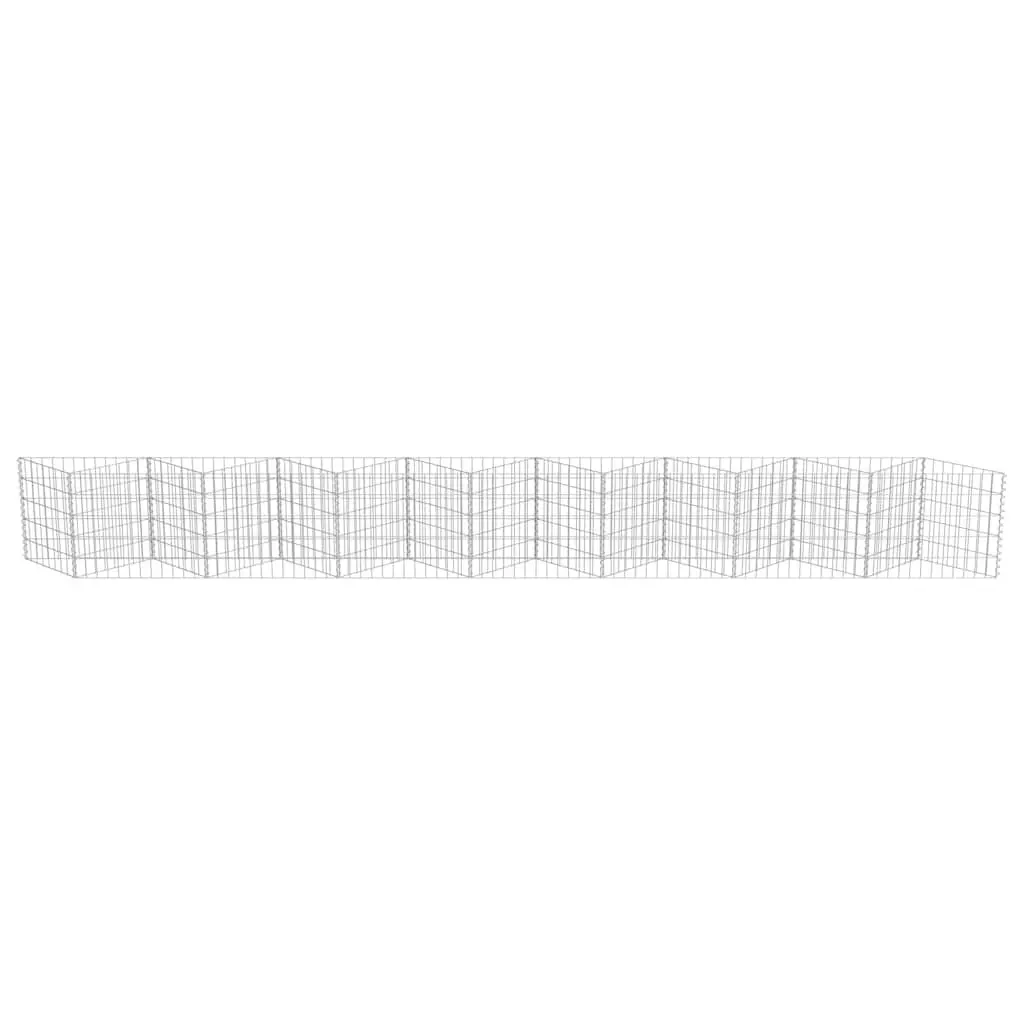 Gabion Wall Fence Panel Retaining Raised Garden Bed Planter 450x30x50cm Silver