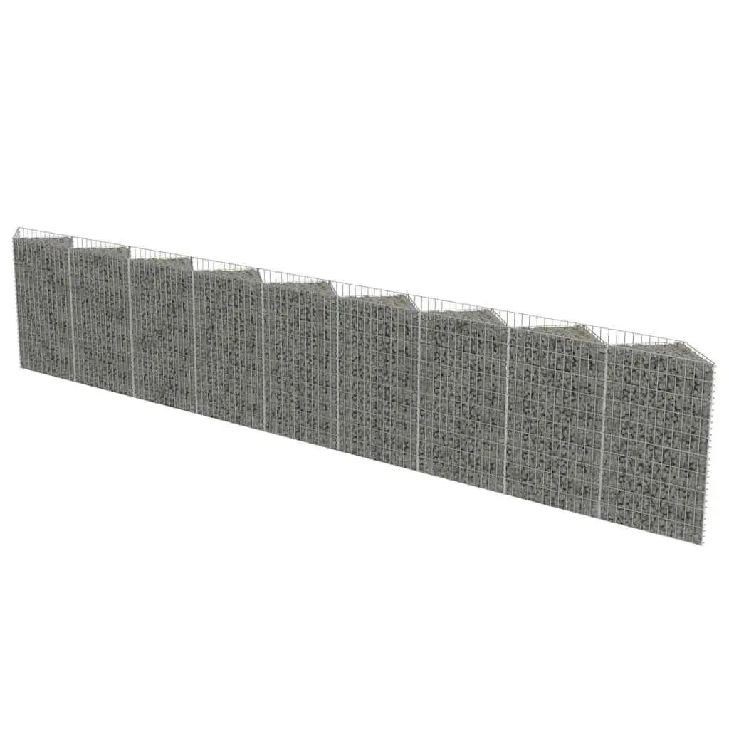 Gabion Wall Panel Retaining Barrier Garden Planter 630 x 30 x 100 cm Silver Galvanised Steel
