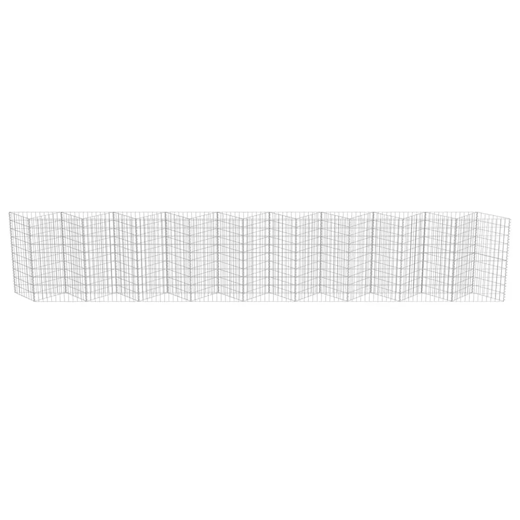 Gabion Wall Panel Retaining Barrier Garden Planter 630 x 30 x 100 cm Silver Galvanised Steel