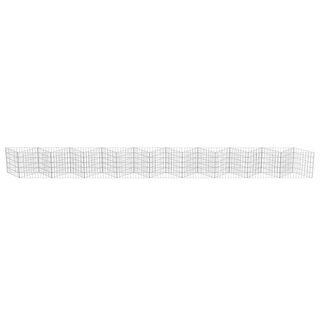 Gabion Wall Panel Retaining Garden Barrier Raised Bed 630x30x50cm Silver