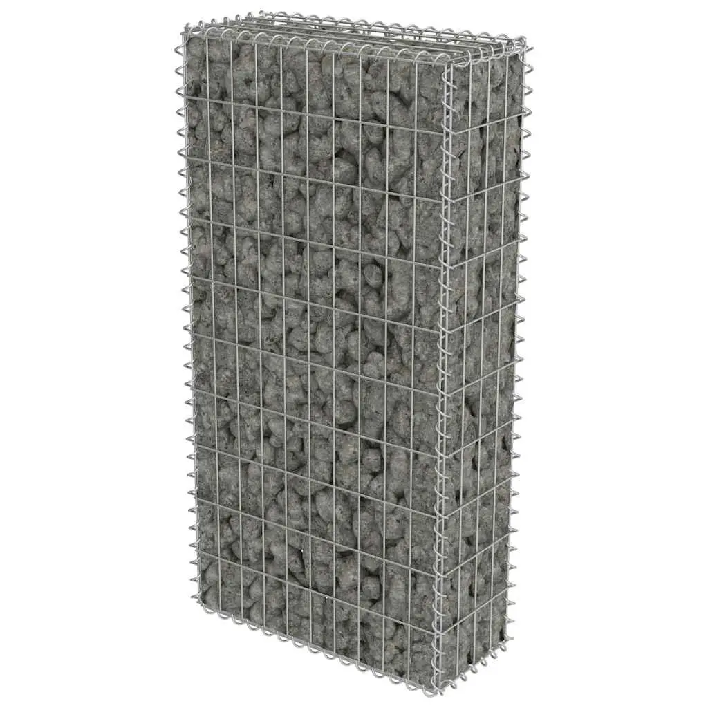 Gabion Wall Retaining Barrier Fence Panel Galvanised Steel 50x20x100cm Silver
