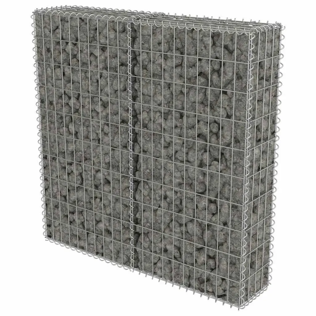 Retaining Fence Panel Gabion Wall Silver Galvanised Steel 100x20x100 cm