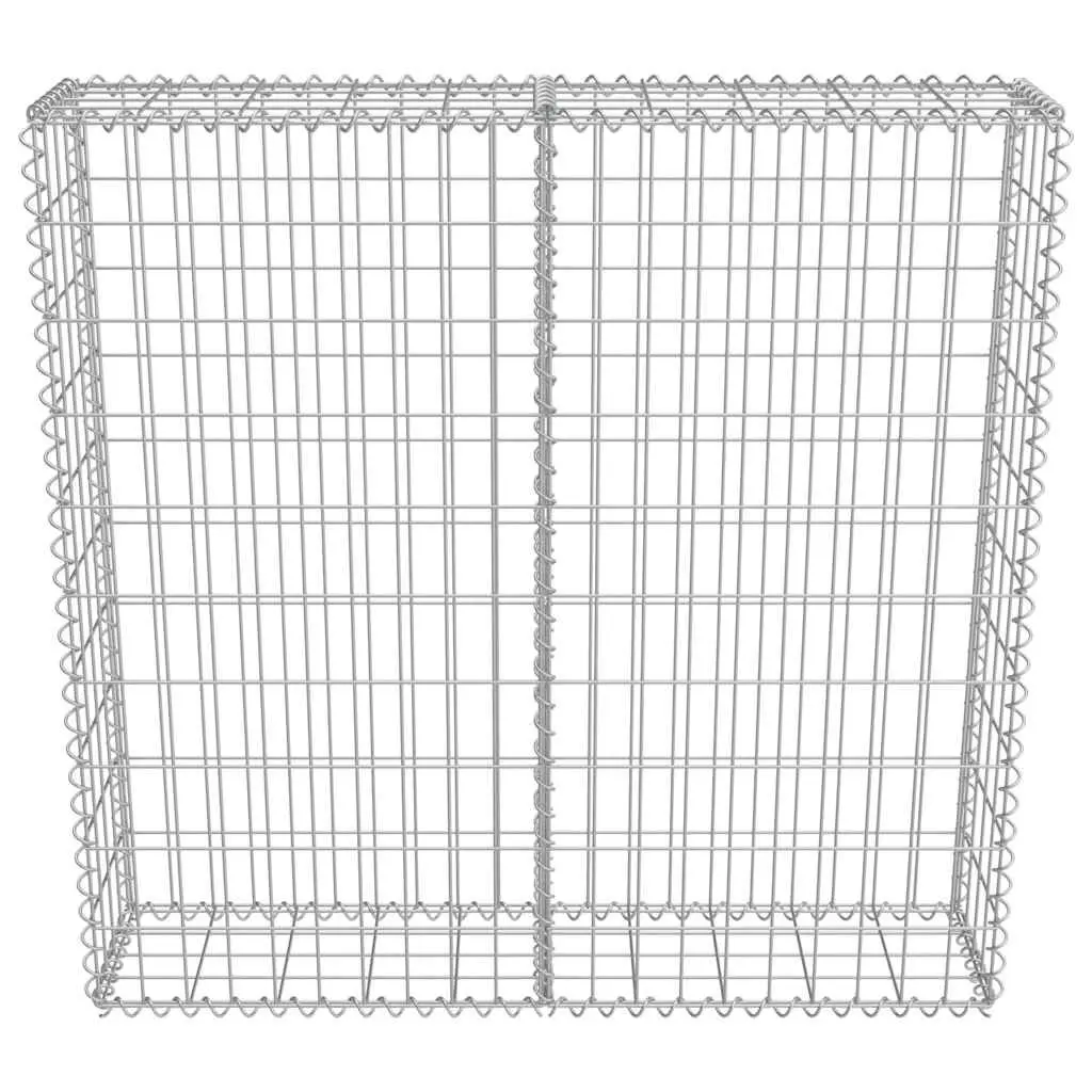 Retaining Fence Panel Gabion Wall Silver Galvanised Steel 100x20x100 cm