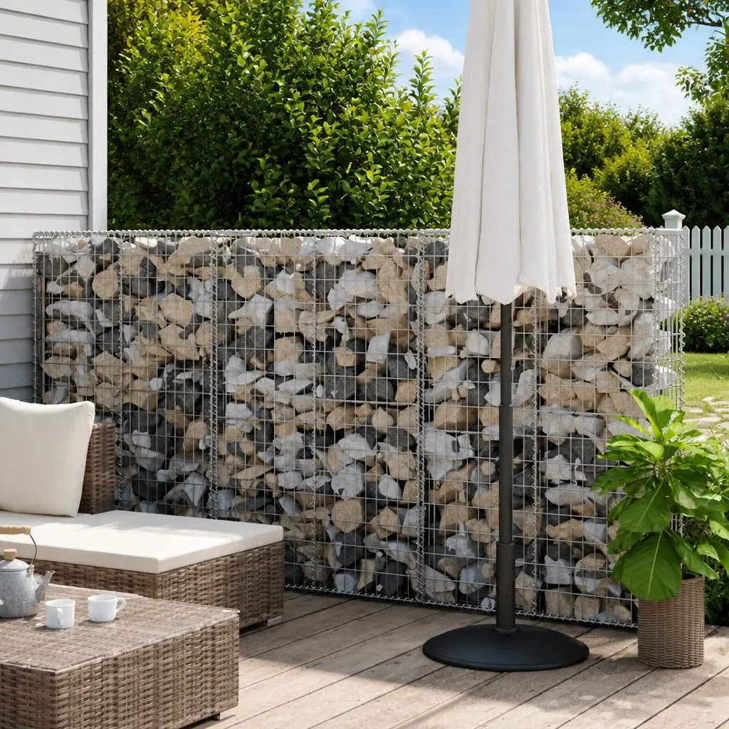 Gabion Retaining Wall Silver Galvanised Steel 100x20x150 cm with Covers for Landscape Applications
