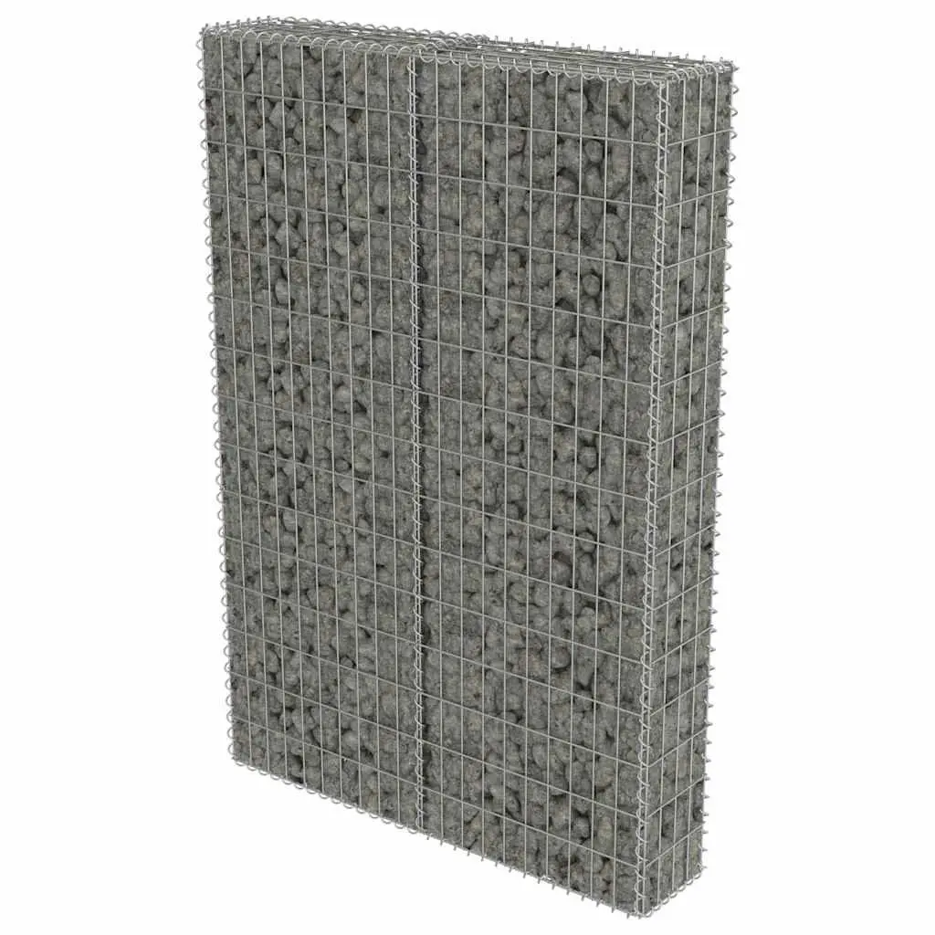 Gabion Retaining Wall Silver Galvanised Steel 100x20x150 cm with Covers for Landscape Applications