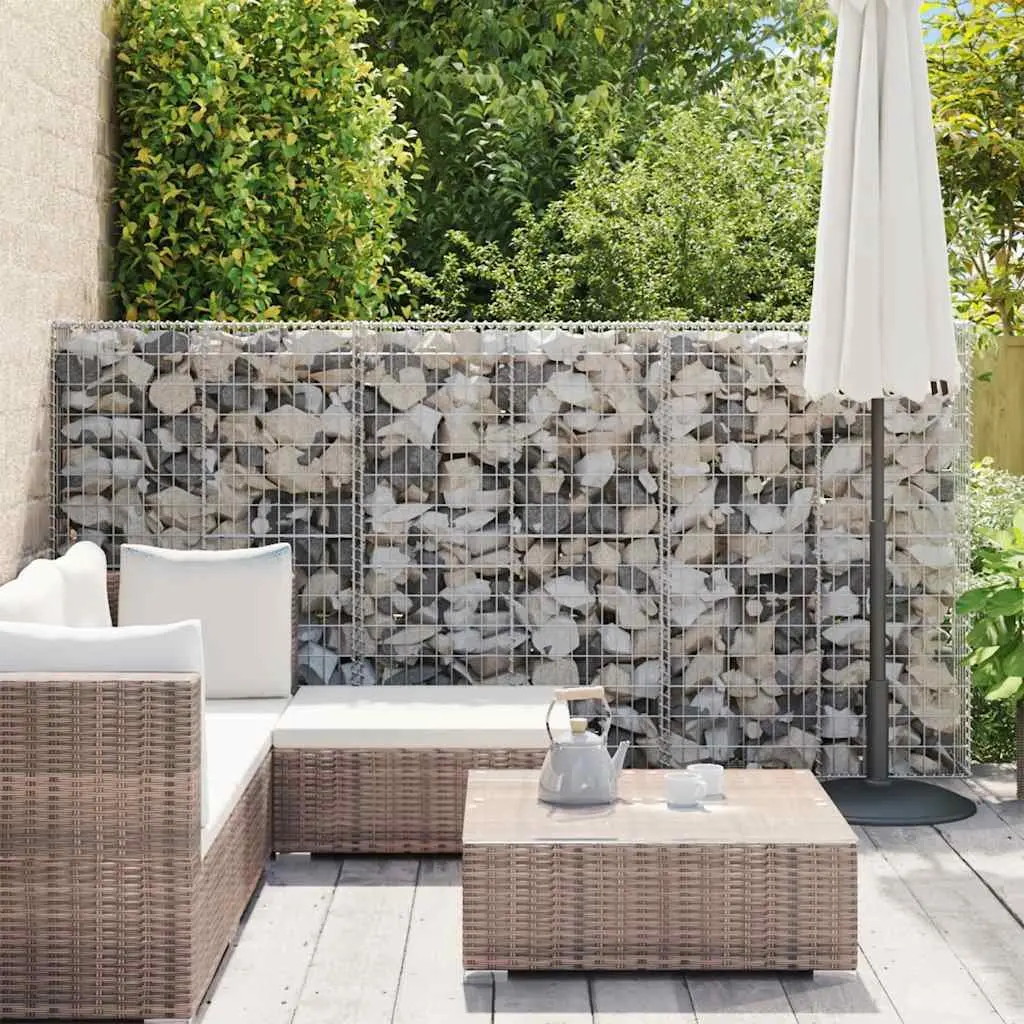Gabion Retaining Wall Silver Galvanised Steel 100x20x150 cm with Covers for Landscape Applications
