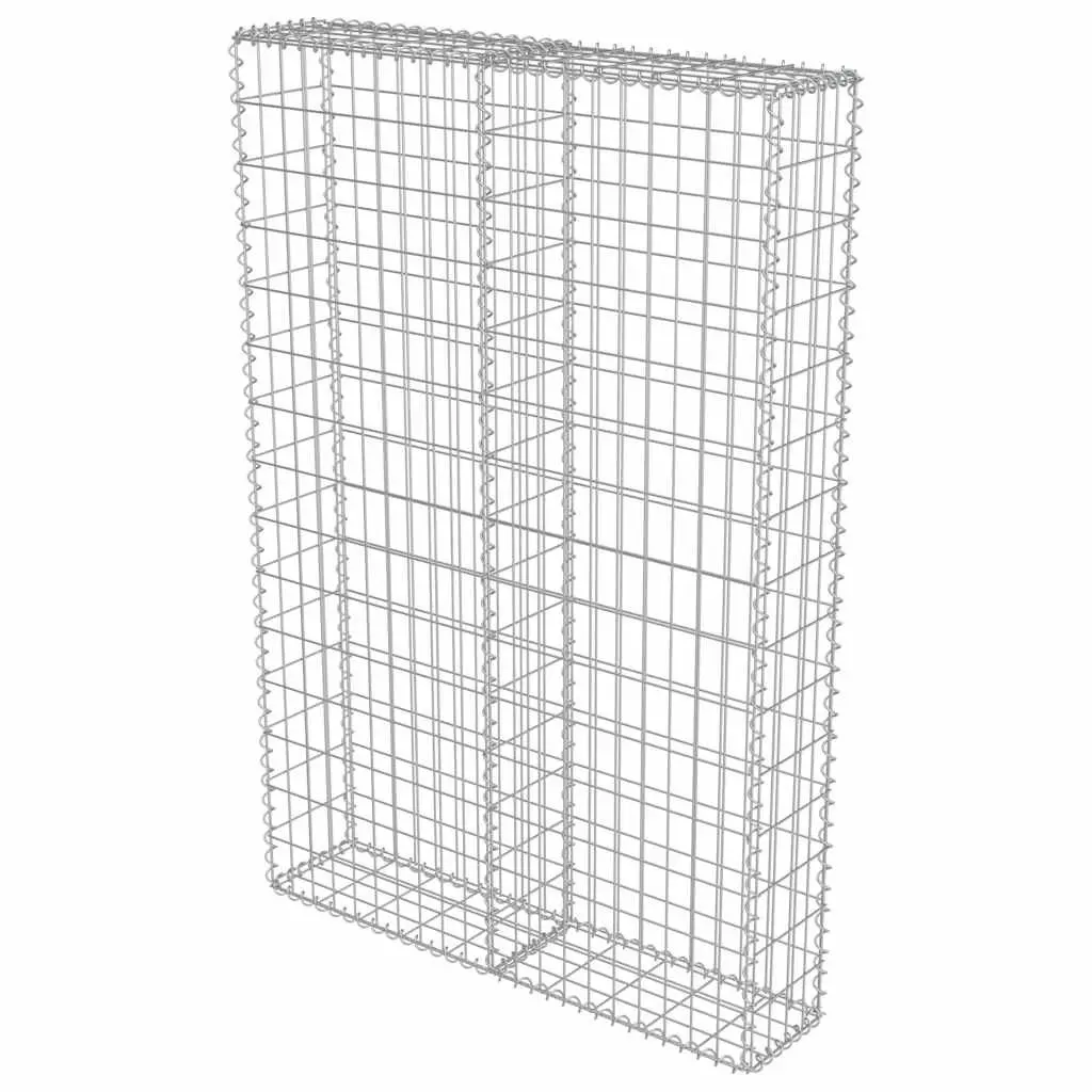 Gabion Retaining Wall Silver Galvanised Steel 100x20x150 cm with Covers for Landscape Applications