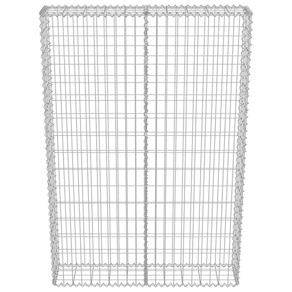 Gabion Retaining Wall Silver Galvanised Steel 100x20x150 cm with Covers for Landscape Applications