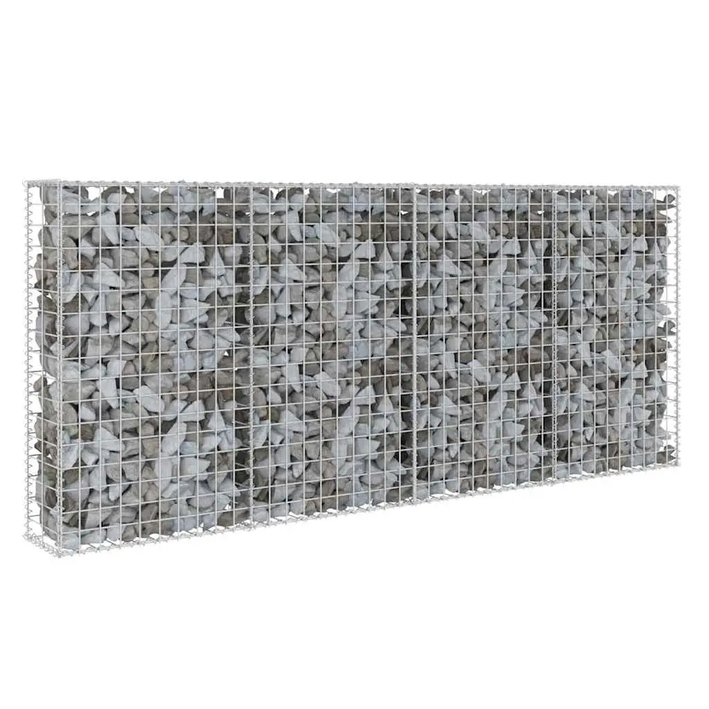 Gabion Basket Retaining Wall Galvanised Steel Silver 200x20x85 cm