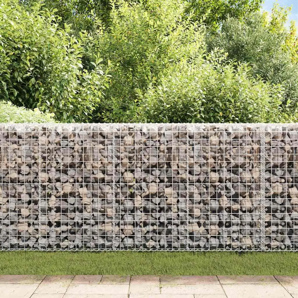 Gabion Basket Retaining Wall Galvanised Steel Silver 200x20x85 cm