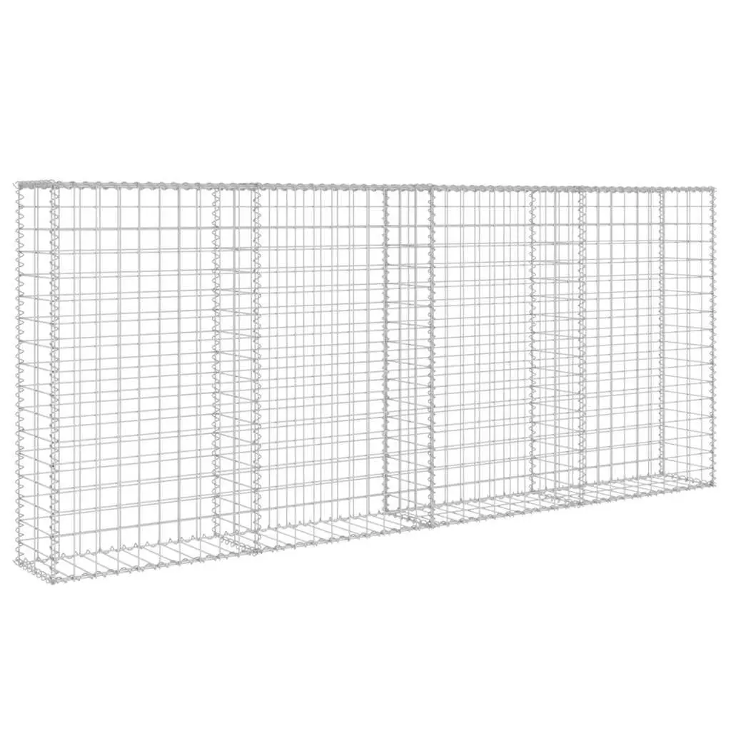 Gabion Basket Retaining Wall Galvanised Steel Silver 200x20x85 cm