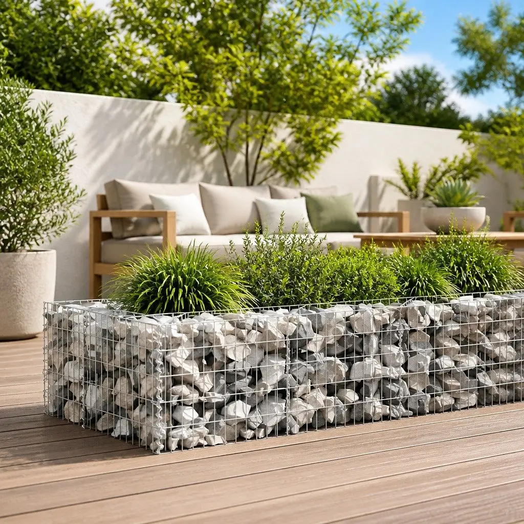 Gabion Fence Panel Galvanised Steel Retaining Wall System 600x50x50cm Silver