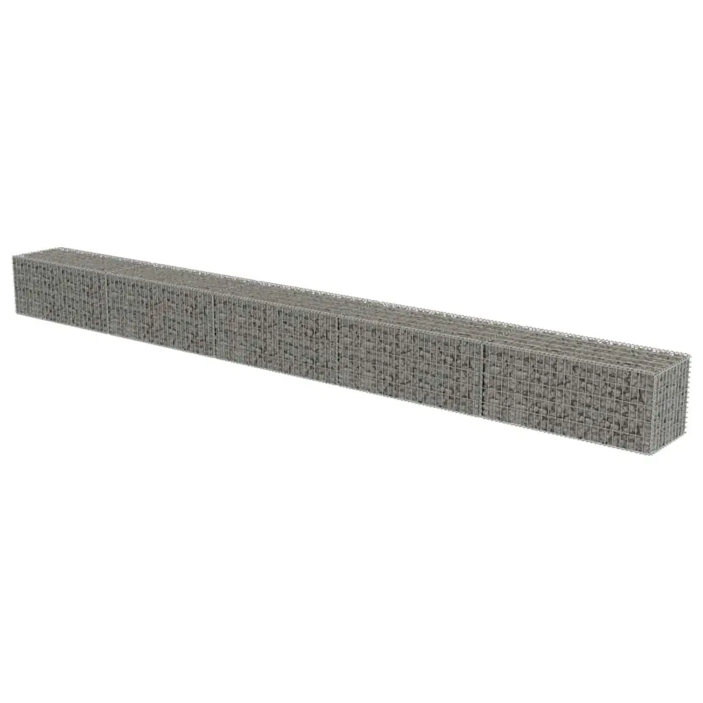 Gabion Fence Panel Galvanised Steel Retaining Wall System 600x50x50cm Silver