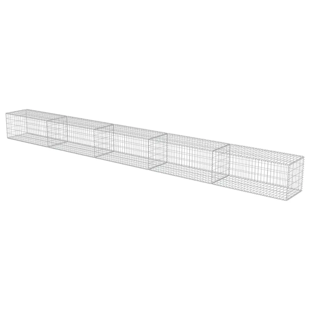 Gabion Fence Panel Galvanised Steel Retaining Wall System 600x50x50cm Silver