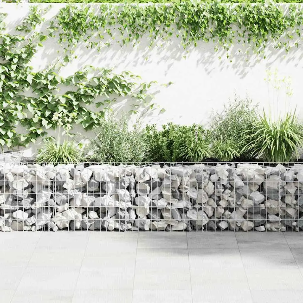 Gabion Fence Panel Galvanised Steel Retaining Wall System 600x50x50cm Silver