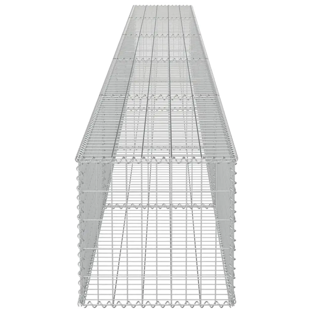 Gabion Fence Panel Galvanised Steel Retaining Wall System 600x50x50cm Silver