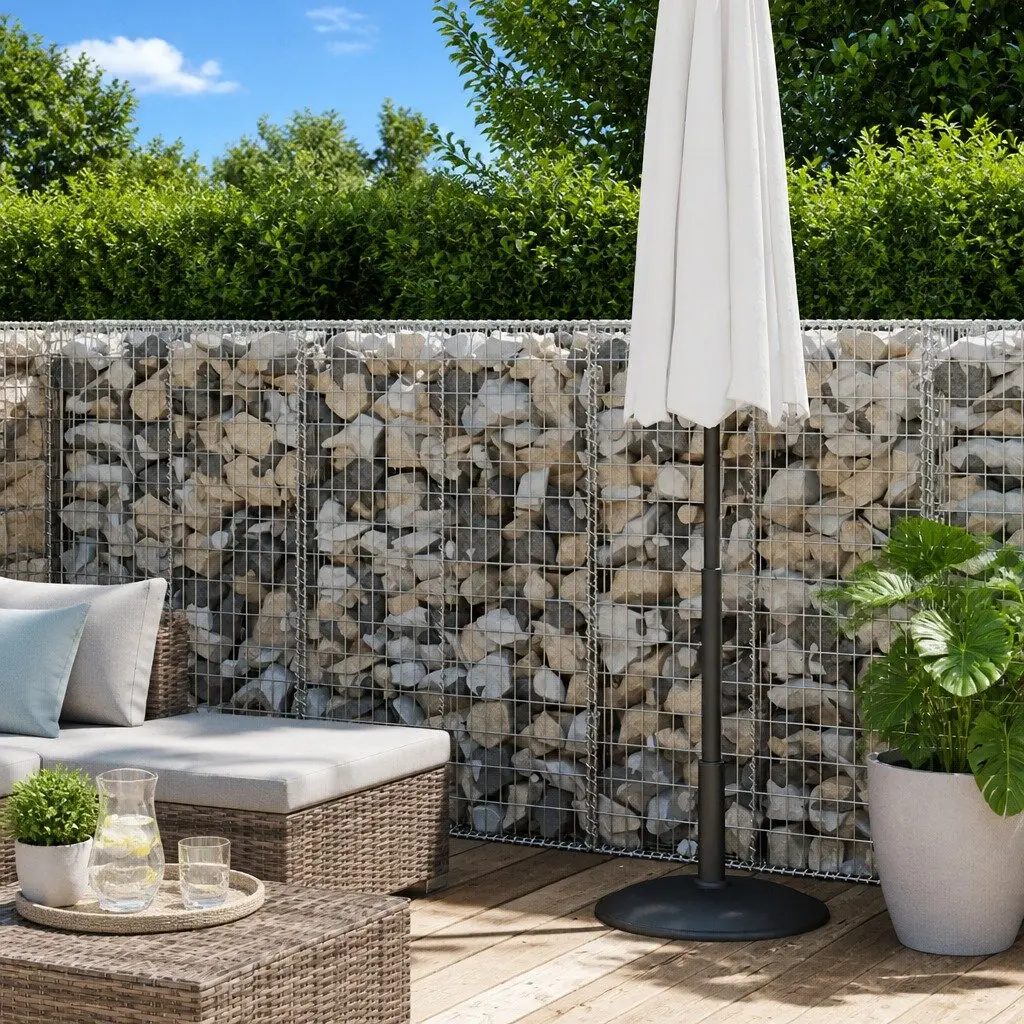 Gabion Wall Panel Galvanised Steel Retaining Wall 600 x 50 x 150 cm Silver