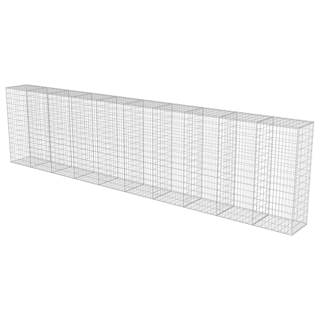 Gabion Wall Panel Galvanised Steel Retaining Wall 600 x 50 x 150 cm Silver